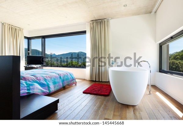 Modern Villa Interior Bedroom Bathtub Stock Photo Edit Now