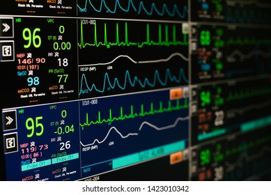 Modern vital signs monitor display  at ICU in hospital. - Powered by Shutterstock