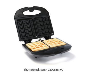 Modern Waffle Maker On White Background