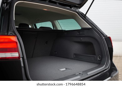 Modern wagon car open trunk. Car boot is open