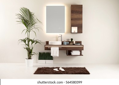Modern wall clean bathroom style and interior decorative design