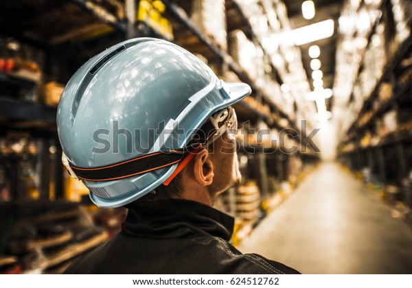 Modern Warehouse Worker Safety Helmet Stock Photo (Edit Now) 624512762