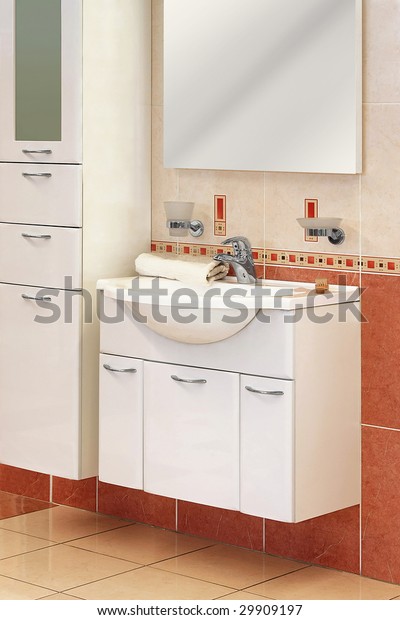 Modern Wash Basin Cabinet Toilet Stock Photo Edit Now 29909197