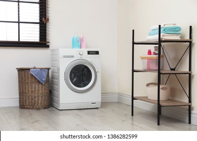 Modern Washing Machine Laundry Room Interior Stock Photo 1390168709 ...