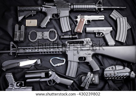 modern weapon, black background