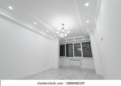 modern white empty room mockup or template with window