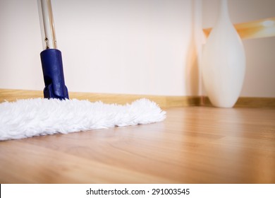 Modern White Mop Cleaning Wooden Floor From Dust, House Supplies