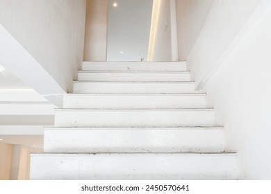Modern White stairs in home,interior design room,Interior element,Copy text space.