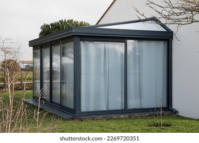 modern window of veranda grey in home garden - Shutterstock ID 2269720351