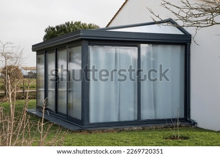 modern window of veranda grey in home garden