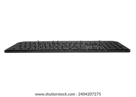 modern wireless computer keyboard front view on white background