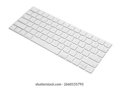 Modern wireless computer keyboard isolated on white
