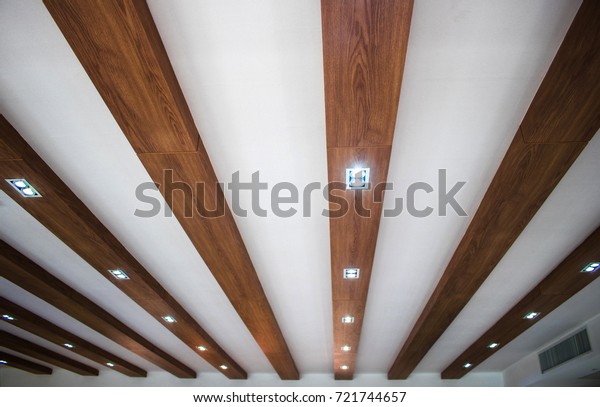 Modern Wood Logs Ceiling Light Fixtures Stock Photo Edit Now