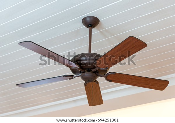 Modern Wooden Ceiling Fan Vintage Style Stock Photo Edit Now