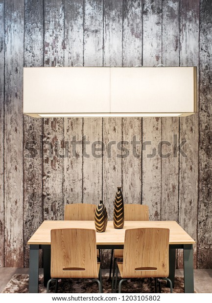 Modern Wooden Dining Table Chairs Set Stock Photo Edit Now