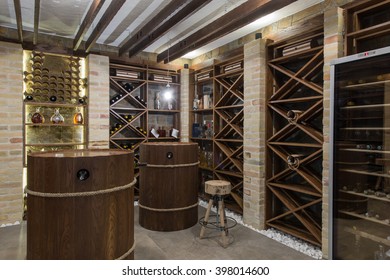 Modern Wooden Winery Or Wine Cellar