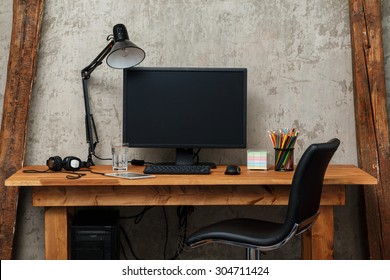 Modern workplace with computer - Powered by Shutterstock