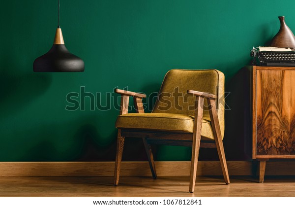 Modern Yellow Armchair Retro Typewriter On Stock Photo Edit Now