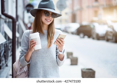 Modern Young Woman In A Big City