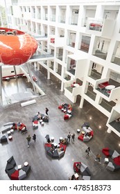 Modernist Interior Of A University Atrium, Vertical