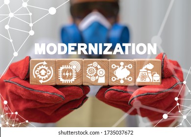 Modernization Industry Technology Integration Concept. Industrial Upgrade. - Shutterstock ID 1735037672