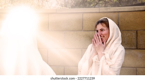 Modest holy bless devote awe young saint human faith pray say Lord hand ask help life jew maid lady face fear old retro white light Arab cloth. Admire joy glory son gospel hope Israeli home yard house
