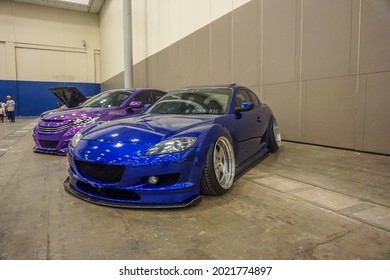 Modified Blue Mazda RX-8 In A Car Show, Mazda RX-8 Is The Last Car Powered By Rotary Engine  Jakarta Indonesia November 22nd 2019