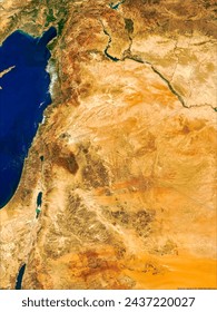 MODIS Views the MiddleEast. . Elements of this image furnished by NASA.
