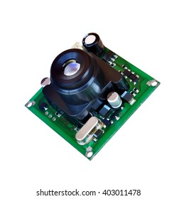 Module Miniature Digital Video Camera On White Background