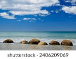 Moeraki Boulders on an Otago beach, South Island, New Zealand