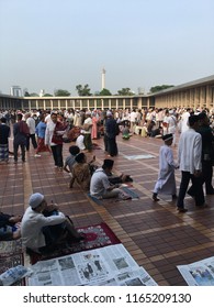 Moeslems went to istiqlal mosque in jakarta on wednesday august 2018 for iedul adha pray