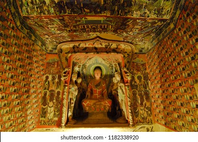 Mogao Caves, Thousand Buddha Grottoes, 27 of July, 2011. Silk Road, in Gansu province, Dunhuang, China.