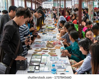 MOGOK/MYANMAR(Burma)-16th January 2020:Mogok Gems Market, A City In The Pyin Oo Lwin District Of Mandalay Region Of Myanmar