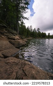 Mogollon Rim Lake On A Rainy Day