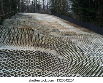 Moguls On A Dry Ski Slope In England