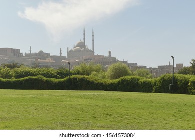 Mohamed Ali Pasha Castle From Al Azhar Park In Cairo