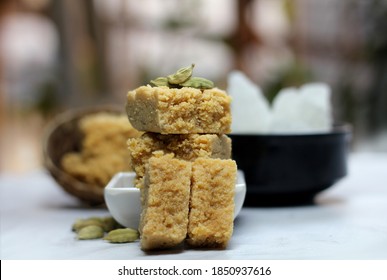 Mohanthal Is Traditional Gujarati Sweet Made With Gramflour,desi Ghee And Raw Sugar During Diwali.