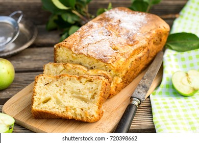 Moist Fluffy Sweet Apple Cake, Rustic Style