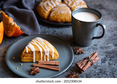 Moist Hokkaido Pumpkin Scones With Sugar Glaze