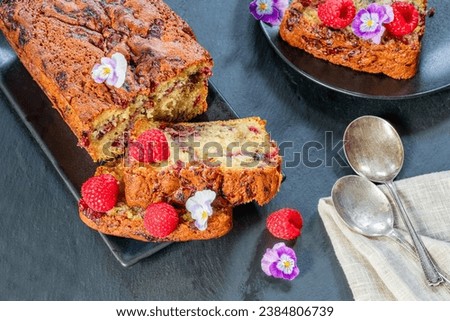 Moist raspberry and chocolate cake