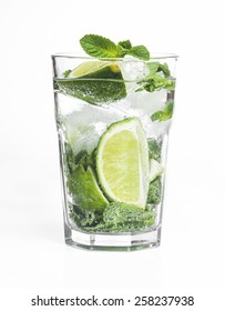 Mojito Cocktail Isolated On A White Background.