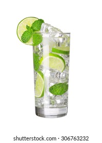 Mojito Cocktail Isolated On White 