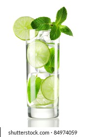 Mojito Cocktail Isolated On White