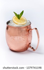 Mojito Cocktail.
Rum And Lime Drink Served In A Copper Mug