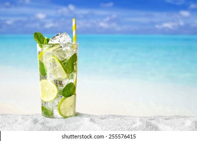 Mojito Drink On Beach 