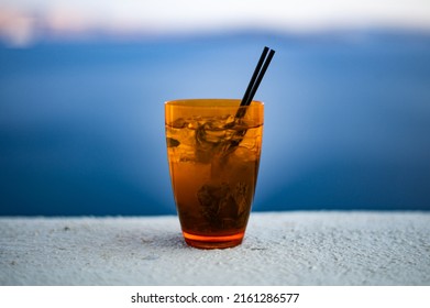 Mojito On A Perfect Day In Santorini Cliff Hotel