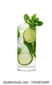 Mojito summer refreshing cocktail with ice and mint