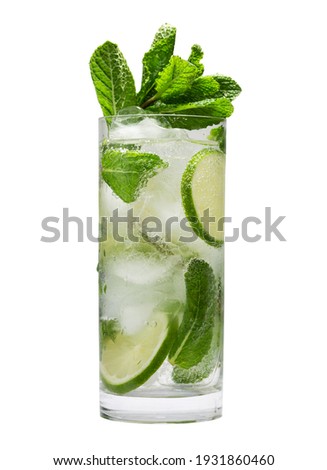 Mojito summer refreshing cocktail with ice and mint 商業照片 © 