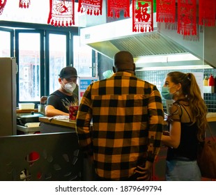 Mojo Market- Cape Town, South Africa - 12-03-2020

People Wearing Face Masks, Placing An Order At A Food Stall. A 