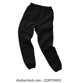 
						Mokitup Isolated Wrinkled Unisex Mens Black Sweatpants Mockup